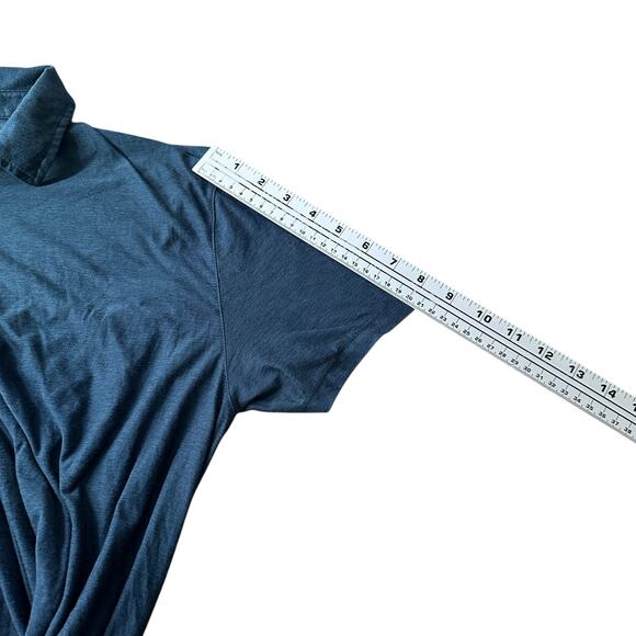 Vuori Polo Shirt Mens Large Heathered Blue Performance Short Sleeve Pullover - Picture 9 of 10